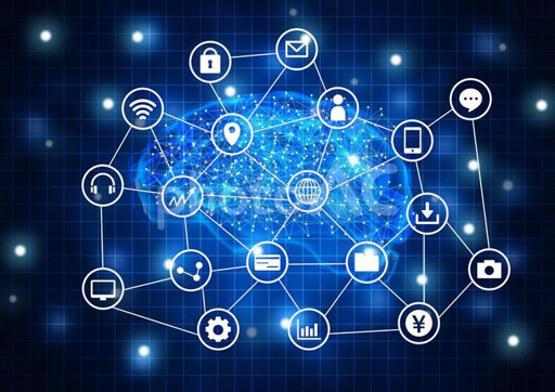 法人向け通信ソリューションの、通信ネットワークによる業務効率化を表したイメージ画像
