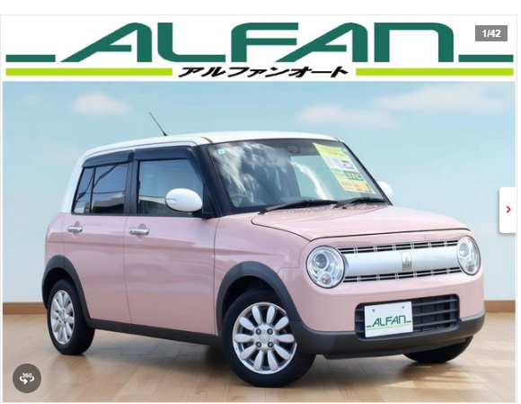 2026年9月特選車の、スズキ アルトラパンの外観（ピンク・フロント斜め・軽ハイトワゴン）